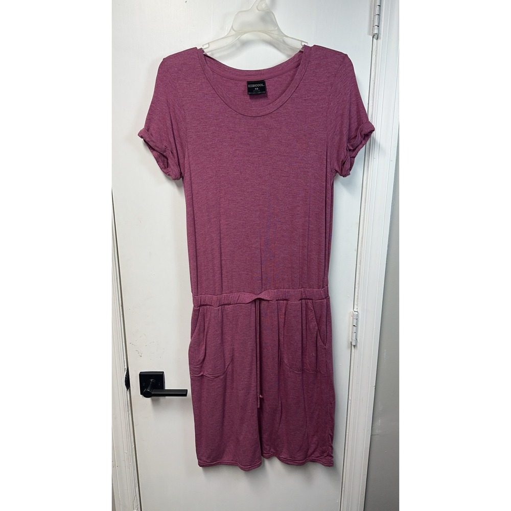 32 Degrees Cool | Heather SS Drawstring Waist T-Shirt Dress in Berry | Size S